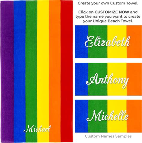 Softerry Toalla De Playa Personalizada Con Bandera Gay Desfile Del Orgullo LGBT 30 X 60