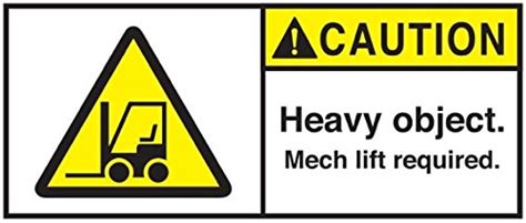 Mr Label Company Caution Heavy Object Mech Lift Required Labels Per