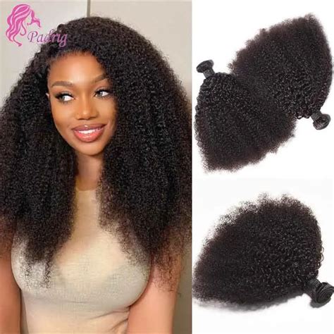 2 3pc Afro Kinky Curly Human Hair Bundles 100g Mongolian Kinky Curly Hair Bundle Double Weft