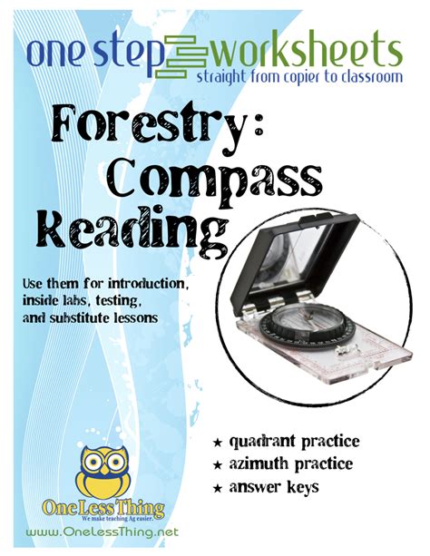 Compass Reading One Step Worksheet Downloads One Less Thing