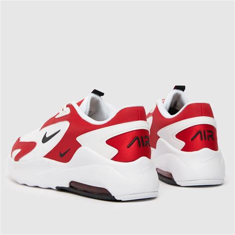 Mens White And Red Nike Air Max Bolt Trainers Schuh