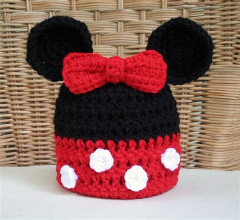 Minnie Mouse Crochet Hat Crochet Hats Crochet Disney Crochet Mouse