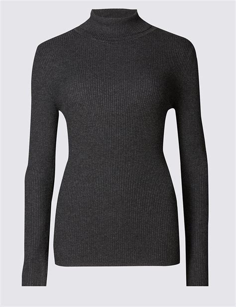 Ribbed Roll Neck Jumper Mands Collection Mands Roll Neck Jumpers