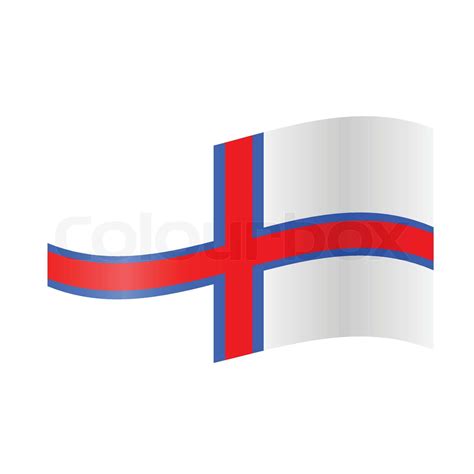 Faroe Islands flag in wave shape and glossy colors | Stock vector ...