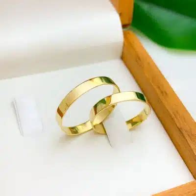 Alianças em Ouro 18K Malibu 5mm Zaffira Joias