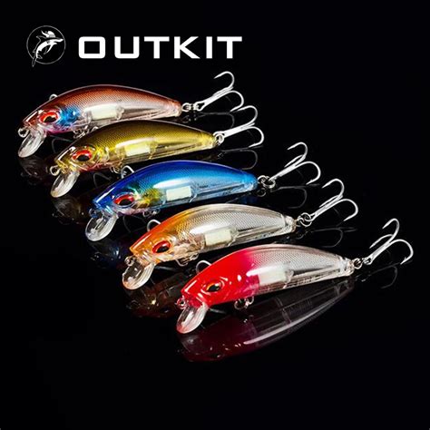 Outkit 1pcs Sinking Minnow Fishing Lure Laser Hard Artificial Bait 3d