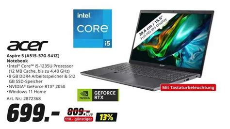 Acer Aspire Notebook Angebot Bei Mediamarkt Prospekte De