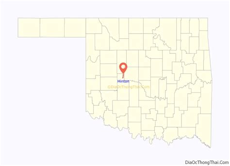 Map of Hinton town, Oklahoma - Thong Thai Real