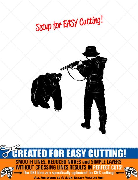 BEAR HUNTER Clipart-vector Clip Art Graphics-digital Download Image-cut ...