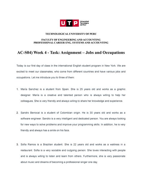 Tarea Semana 4 Calificada TECHNOLOGICAL UNIVERSITY OF PERU FACULTY OF