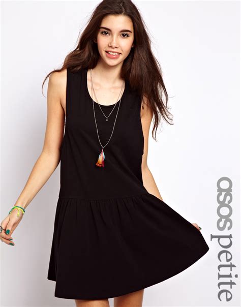 Asos Collection Smock Dress With Drop Arm Hole In Black Lyst