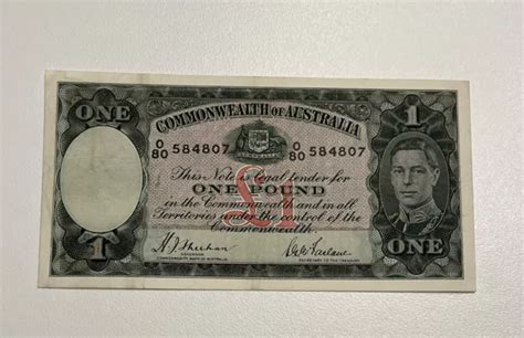 Australian Pre Decimal One Pound Banknote Sheehan Mcfarlane Axf