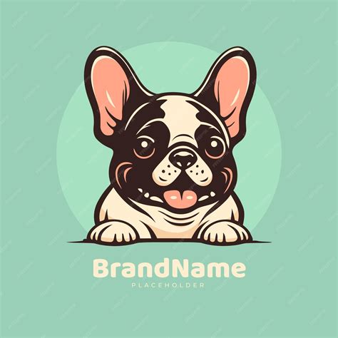 Premium Vector | Cute frenchie bulldog logo template
