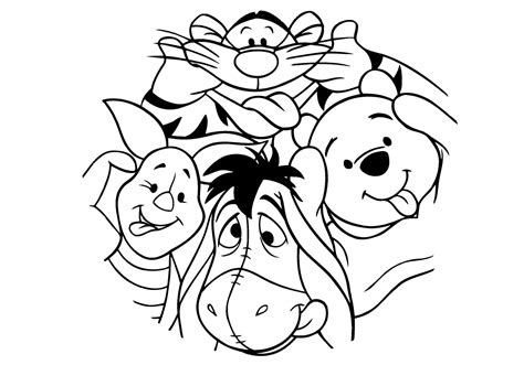 Walt Disney Winnie Pooh And Friends Funny Faces Disney Coloring Pages ...