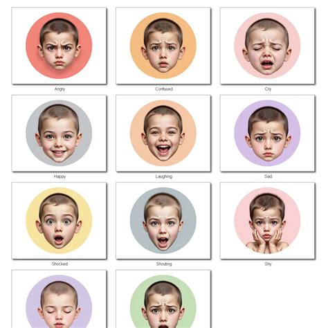 human face expression stickers printable emotions  kids  png