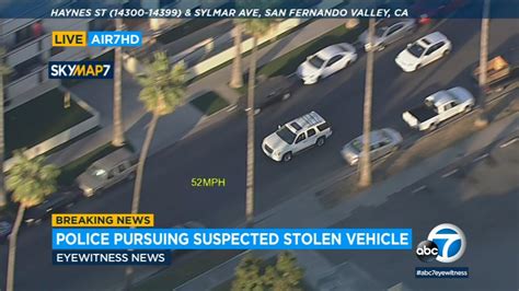 Suspect In Stolen Suv Leads Lapd On Wild Chase Through San Fernando