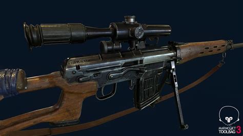 D Model Svd Dragunov Sniper Rifle Vr Ar Low Poly Rigged Cgtrader