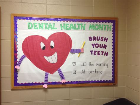 February Dental Health Month Bulletin Board School Nurse Office Maybe Use Tooth Shape Instea