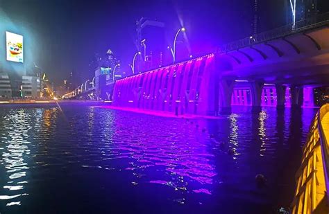 Sheikh Zayed Bridge Waterfall Dubais Manmade Cascade Explanders