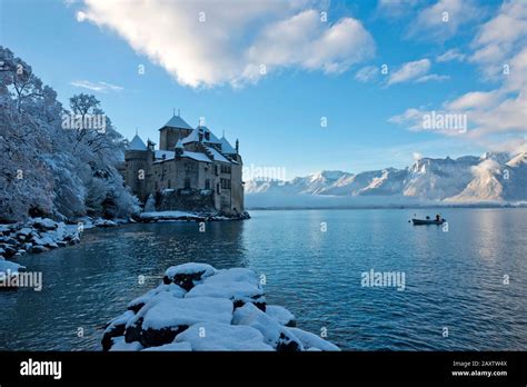 Switzerland Vaud Waadt Montreux Veytaux Château de Chillon Schloss