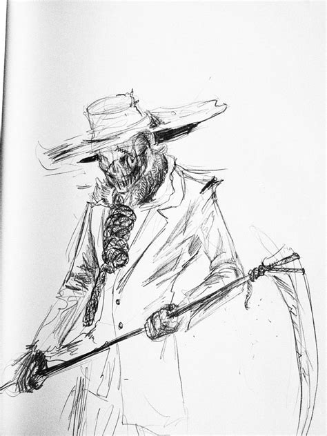 Scary Scarecrow Face Drawing