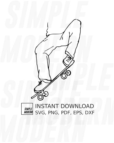 Hand-drawn Skateboard Ollie Vector File - Simple Modern SVG