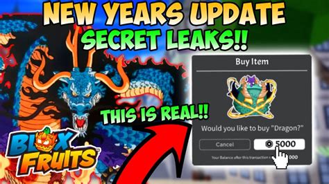 Blox Fruits New Years Update Secret Leaks And Big News Dragon Rework Is Here Youtube