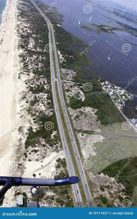 Aerial View-Southern Delaware Beach Stock Image - Image of building ...