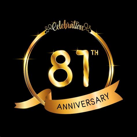 Premium Vector 81th Anniversary Template Design With Gold Color