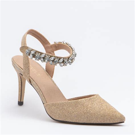 Scarpa Modello Slingback Gioiello Alla Caviglia Colore Oro Shop