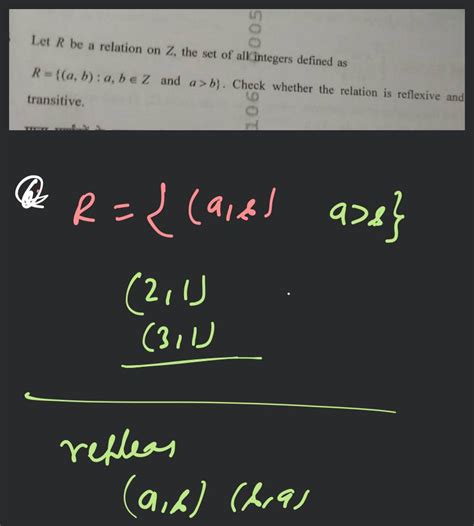 Let R Be A Relation On Z The Set Of All Integers Defined As R { A B A B