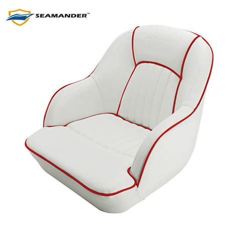 Seamander S1040 Series Premier Pontoon Furniture Bucket Seat Captain Seat Colors Whitered