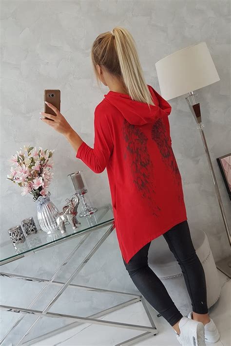 Bluza Z Nadrukiem Skrzyde Czerwona Bluzy Hurtownia Odzie Y Kesi