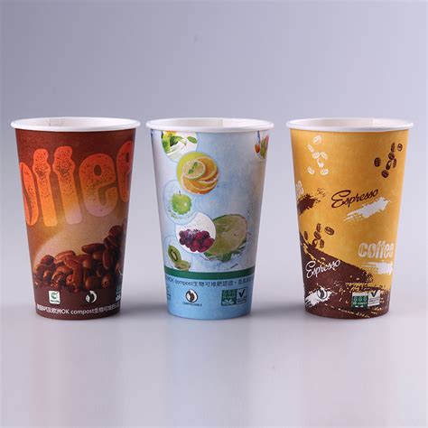 9oz Single Wall Paper Cup Disposable PLA Biodegradable Film Paper Cup