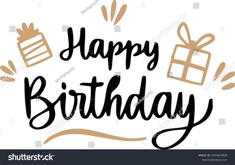 Birthday Wishes Vector Drawing Text Art Stock Vector (Royalty Free ...