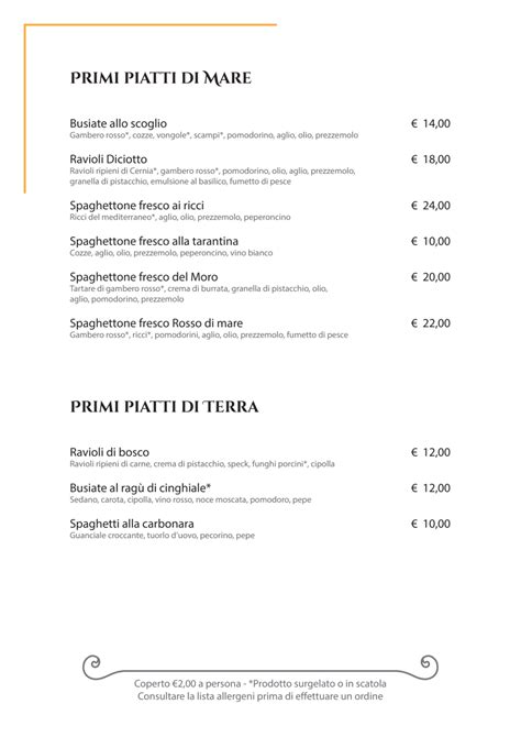 Carte Et Menus 2024 Langolo Del Moro à Mazara Del Vallo Thefork