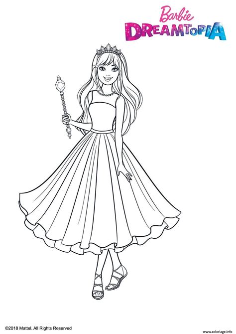 Coloriage Barbie Princesse Pailletes Dessin Barbie Imprimer