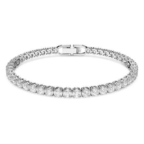 Tennis Deluxe Bracelet Round Cut Crystals White Rhodium Plated