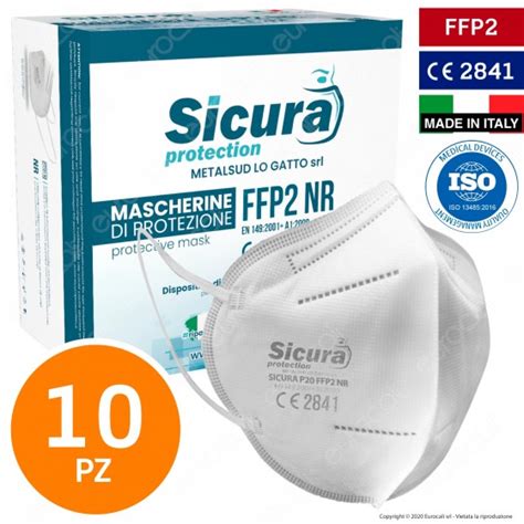 Box 10 Mascherine FFP2 Made In Italy Certificate Sicura Protection