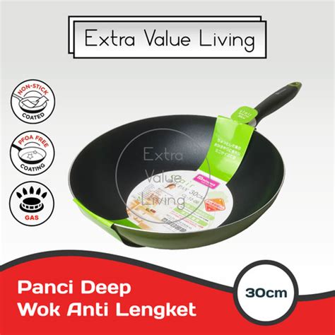 Jual Minowa Wajan Anti Lengket Cm Deep Wok Pan Fry Wok Panci Teplon