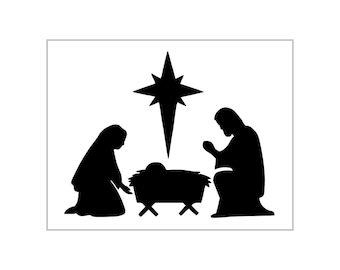 Nativity Stencil Mylar Reusable Stencil Stencil FAST SHIPPING Etsy