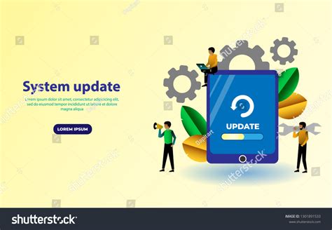 System Update Vector Illustration Concept People Stock Vector Royalty