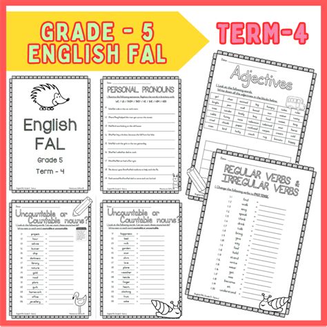 Grade 5 ENGLISH FAL Term 4 Worksheets Teacha