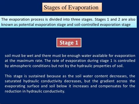 Evaporation In Soil Water