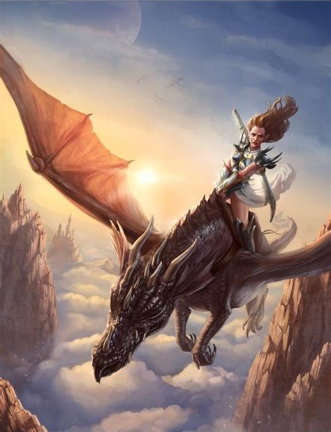 In A Land Far Far Away Picture D Fantasy Dragon Lady Girl Woman