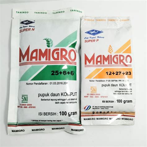 Jual Pupuk Daun Mamigro Super N Dan Super P Kemasan Gram Shopee