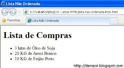 Dicas de Informática Criar Listas em HTML