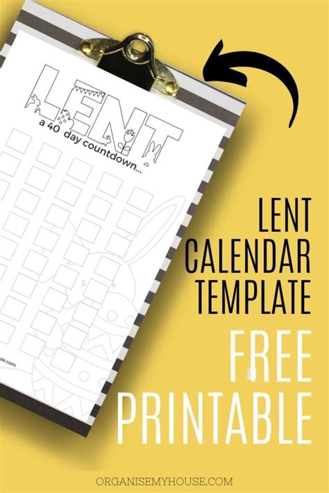 Fun Free Printable Lent Calendar Worksheet (A4 And Letter)