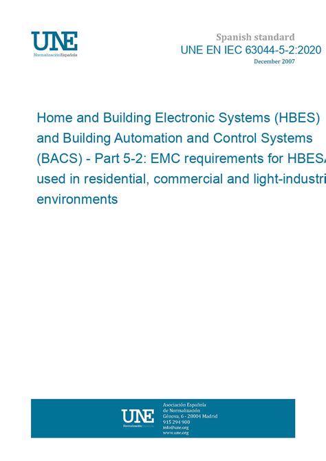 Une En Iec 63044 5 22020 Home And Building Electronic Systems Hbes