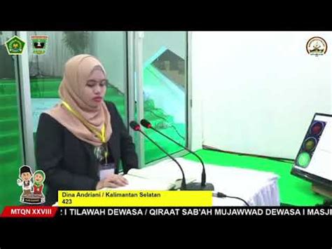 DINA ANDRIANI JUARA HARAPAN I TILAWAH DEWASA MTQ NASIONAL XXVIII